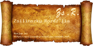 Zsilinszky Rozália névjegykártya